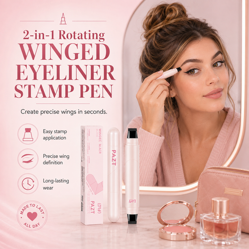🥰Futavion® 2-in-1 Rotating Winged Eyeliner Stamp Pen – Quick-Dry, Smudge-Proof & Long-Lasting