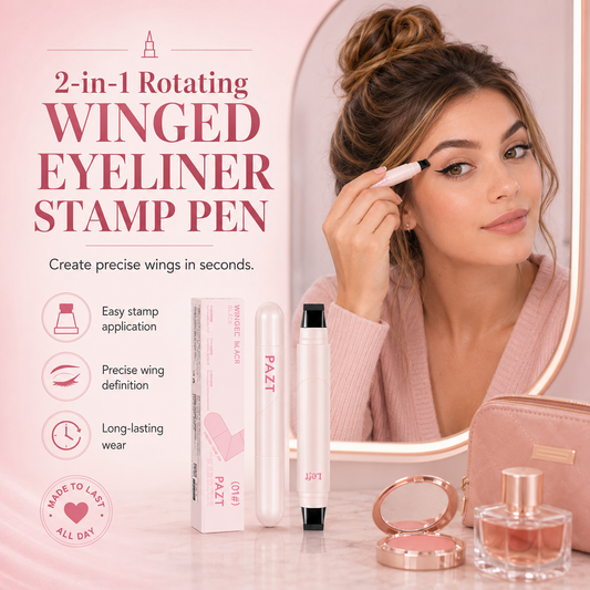 🥰Futavion® 2-in-1 Rotating Winged Eyeliner Stamp Pen – Quick-Dry, Smudge-Proof & Long-Lasting