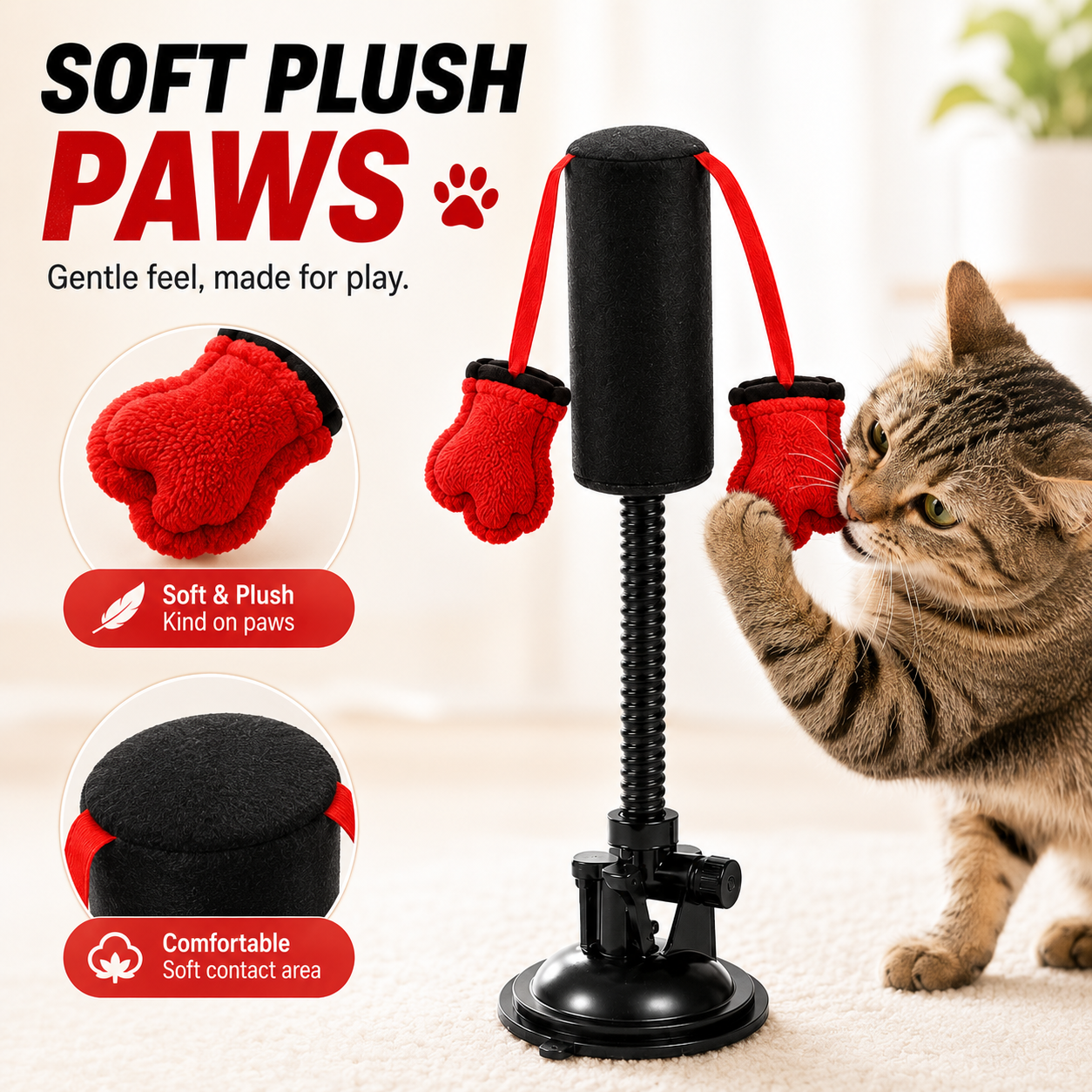 Spring-Loaded Cat Punching Bag 🥊 – Interactive Indoor Play Toy