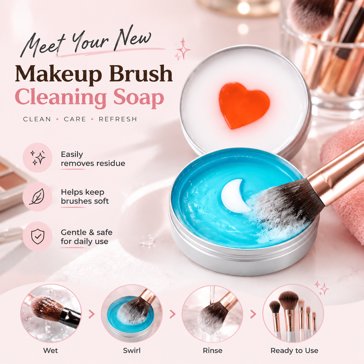 Makeup Brush Cleaning Soap — Clean Brushes, Flawless Makeup ✨