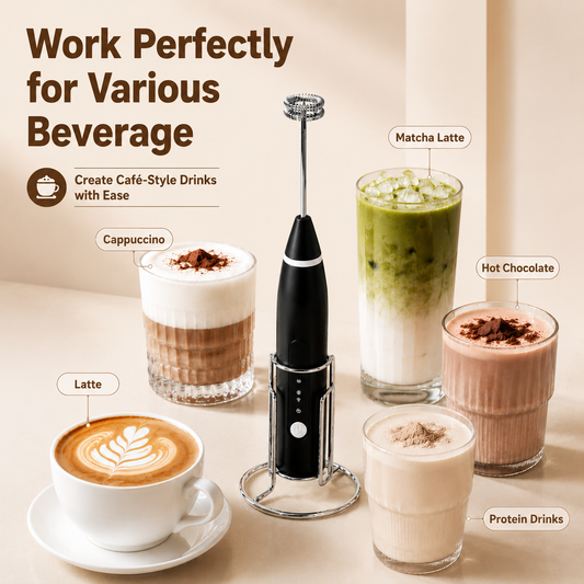 Rechargeable Handheld Milk Frother – Create Café-Style Foam In Seconds