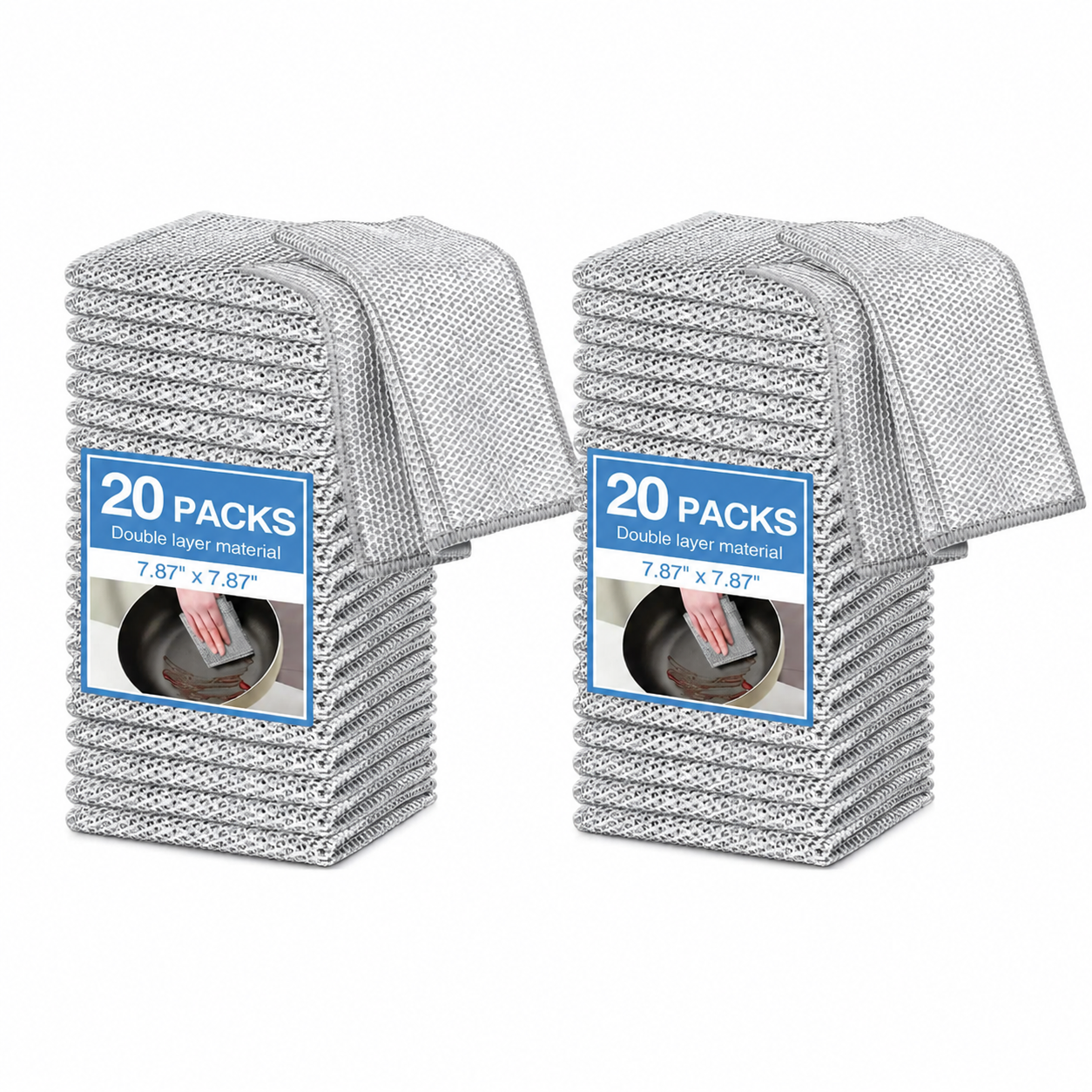 ✨ Powerful Double-Layer Cleaning Cloths Designed To Remove Grease, Dirt & Tough Messes With Ease