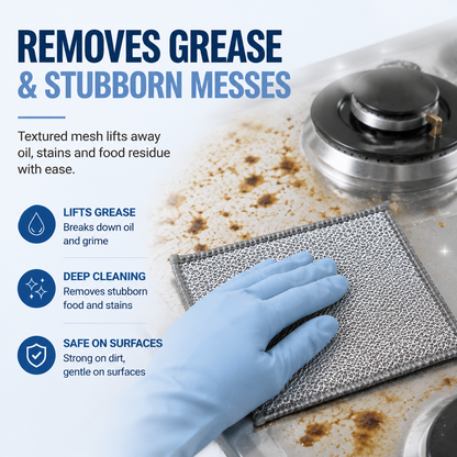 ✨ Powerful Double-Layer Cleaning Cloths Designed To Remove Grease, Dirt & Tough Messes With Ease