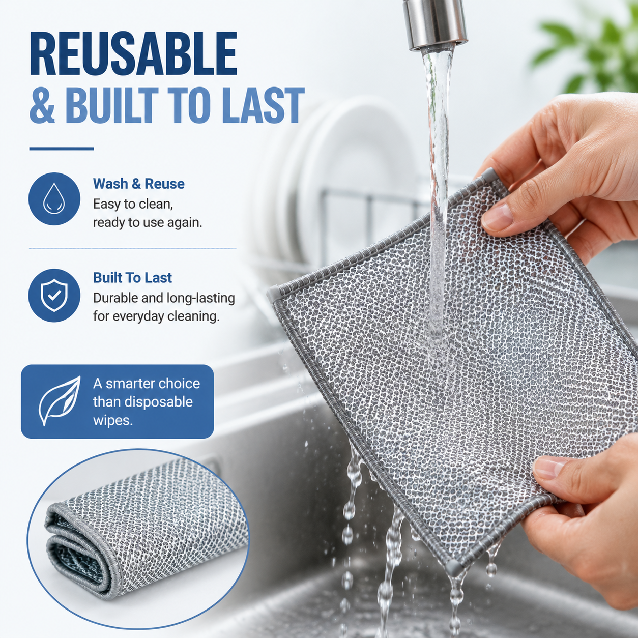 ✨ Powerful Double-Layer Cleaning Cloths Designed To Remove Grease, Dirt & Tough Messes With Ease