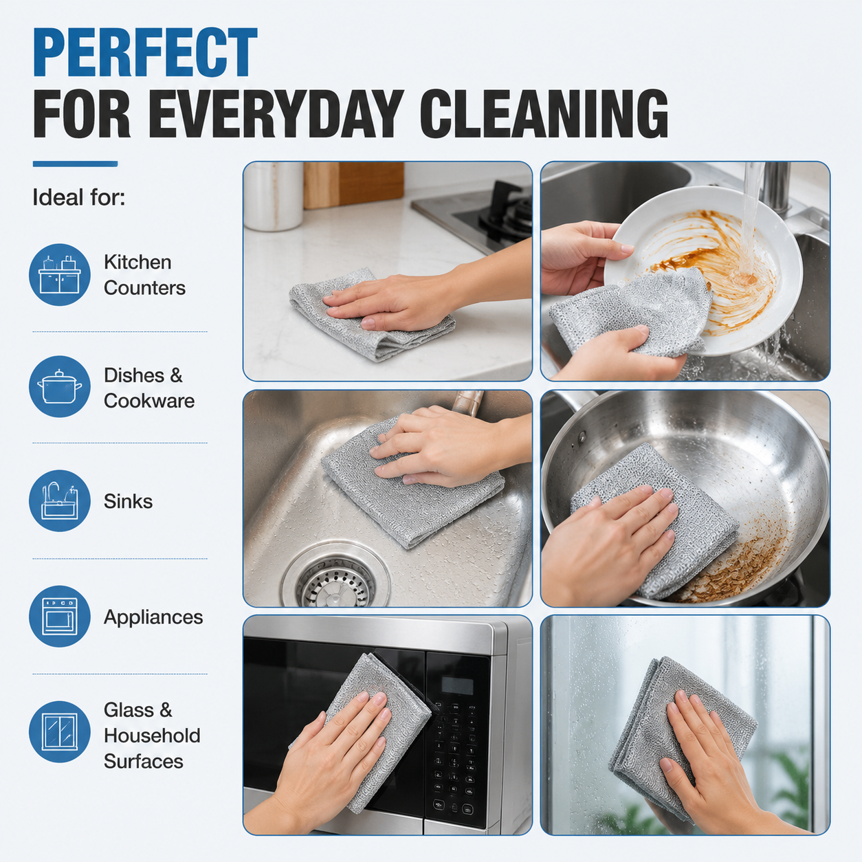 ✨ Powerful Double-Layer Cleaning Cloths Designed To Remove Grease, Dirt & Tough Messes With Ease