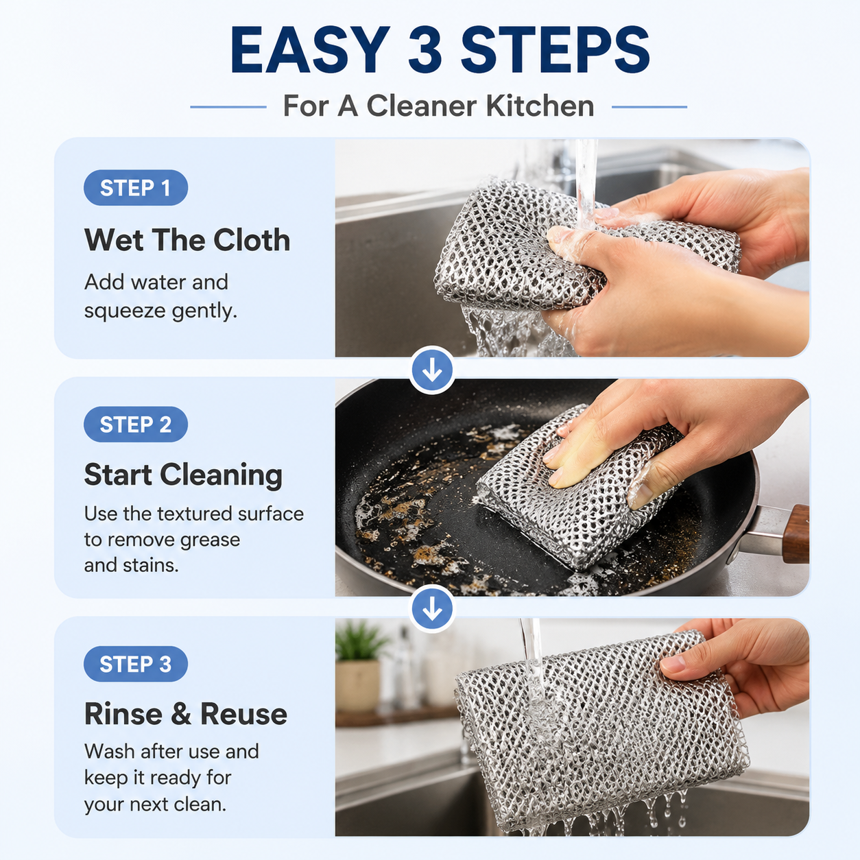 ✨ Powerful Double-Layer Cleaning Cloths Designed To Remove Grease, Dirt & Tough Messes With Ease