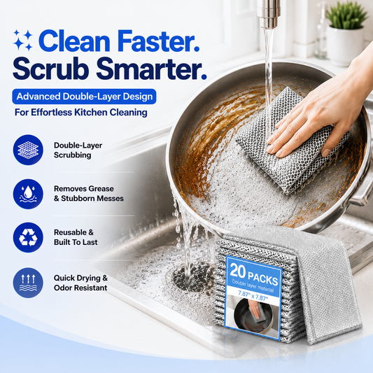 ✨ Powerful Double-Layer Cleaning Cloths Designed To Remove Grease, Dirt & Tough Messes With Ease