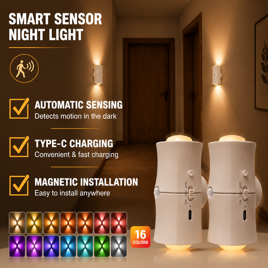 🛋️Rechargeable Motion Sensor LED Wall Light – Magnetic Wireless Night Lamp with Smart Auto Detection, Waterproof Outdoor Light for Patio, Bedroom & Porch