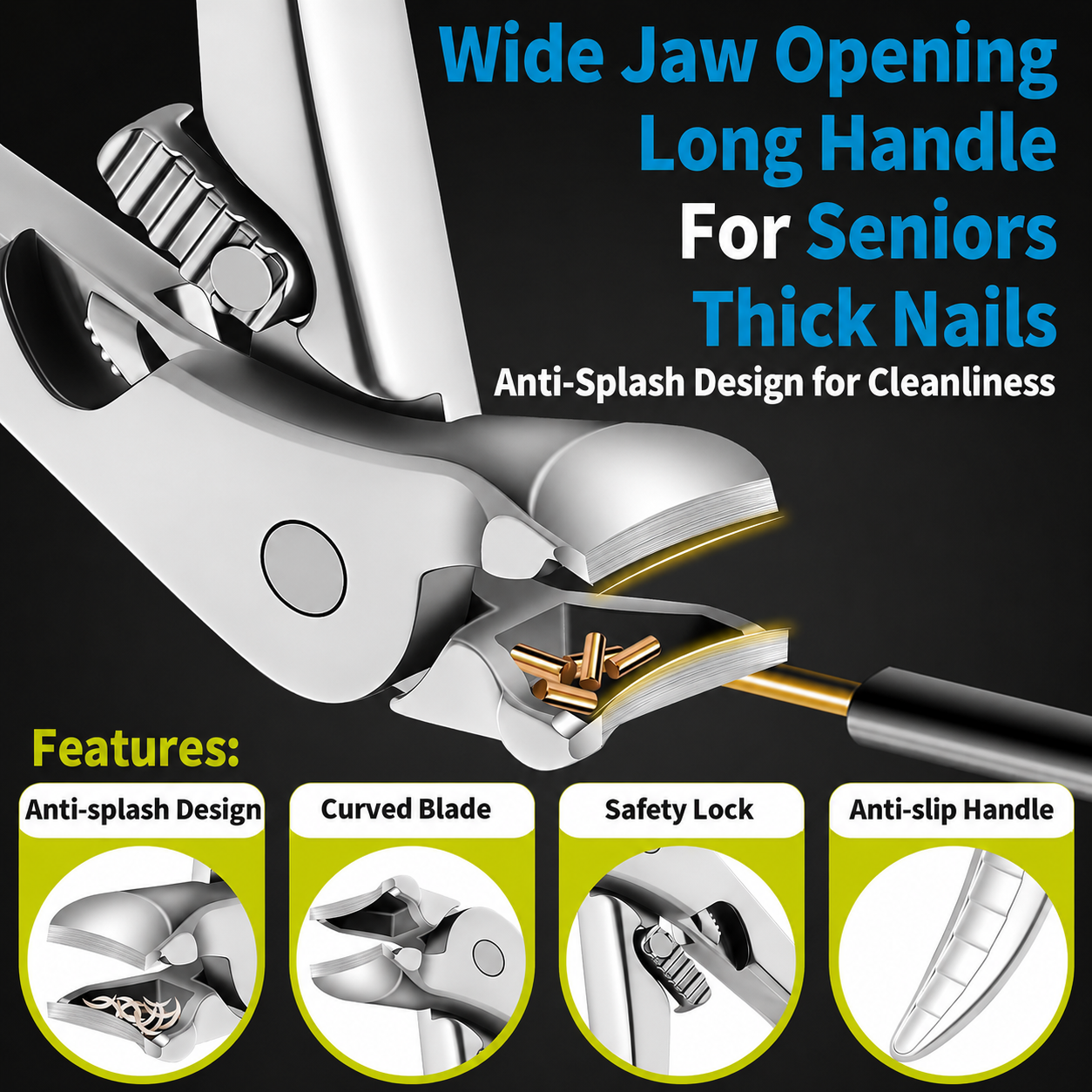 Less Bending, More Leverage, Easier Trimming — Long Handle Toenail Clipper✂️