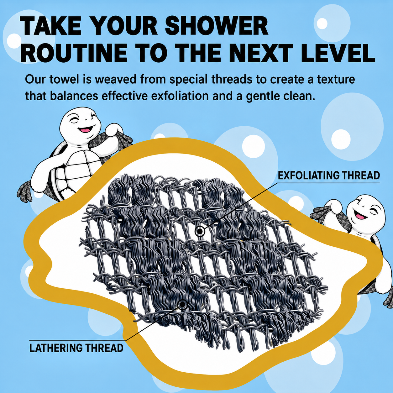 Save 50%⁉️⁉️⁉️Exfoliating Shower Towel – Deep Clean, Easy Back Reach & Smoother Skin