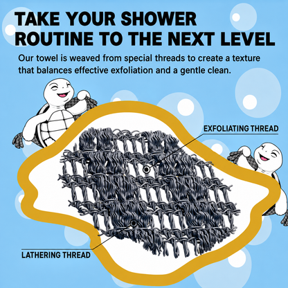 Save 50%⁉️⁉️⁉️Exfoliating Shower Towel – Deep Clean, Easy Back Reach & Smoother Skin