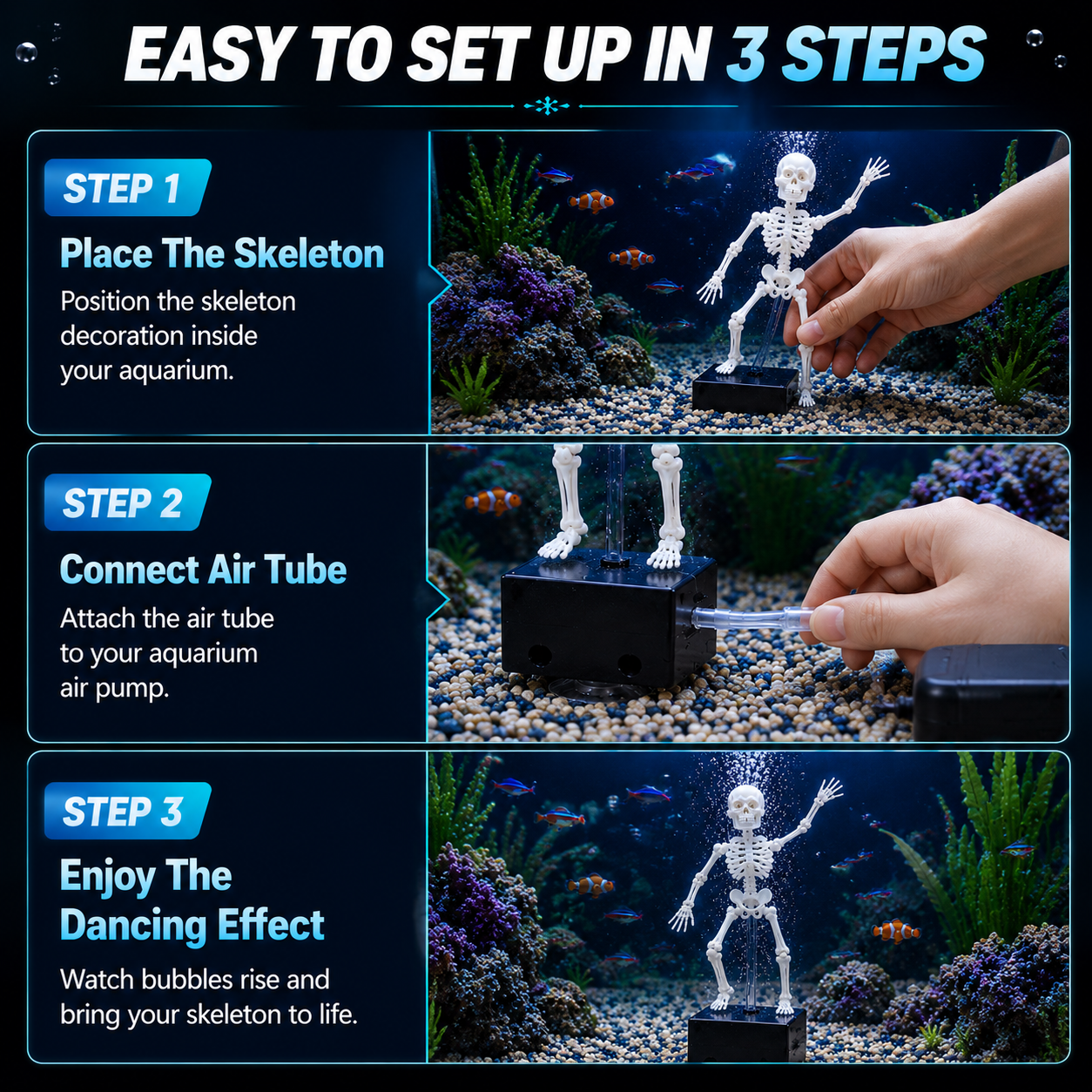 ✨ Dancing Skeleton Aquarium Bubbler-Create A Fun & Magical Underwater Display
