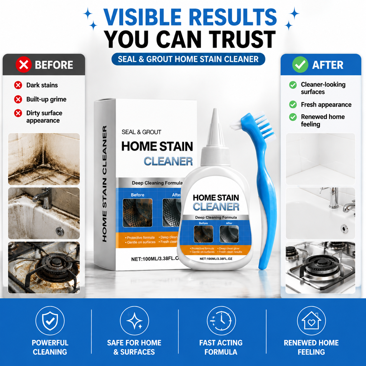 Home Stain Cleaner — Watch Stubborn Stains Disappear Before Your Eyes ✨