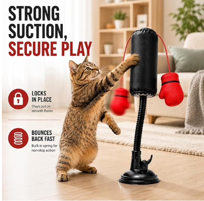 Spring-Loaded Cat Punching Bag 🥊 – Interactive Indoor Play Toy