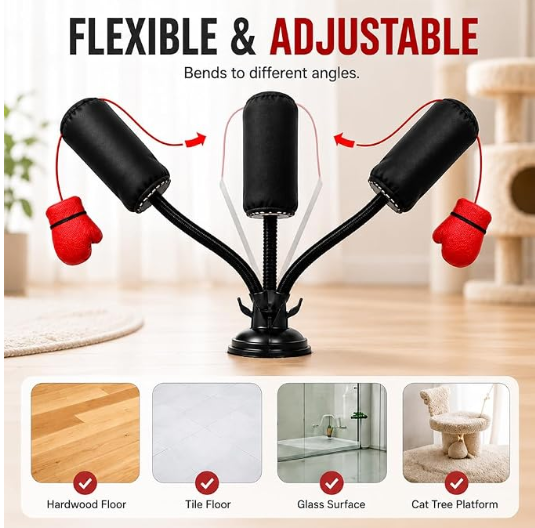 Spring-Loaded Cat Punching Bag 🥊 – Interactive Indoor Play Toy