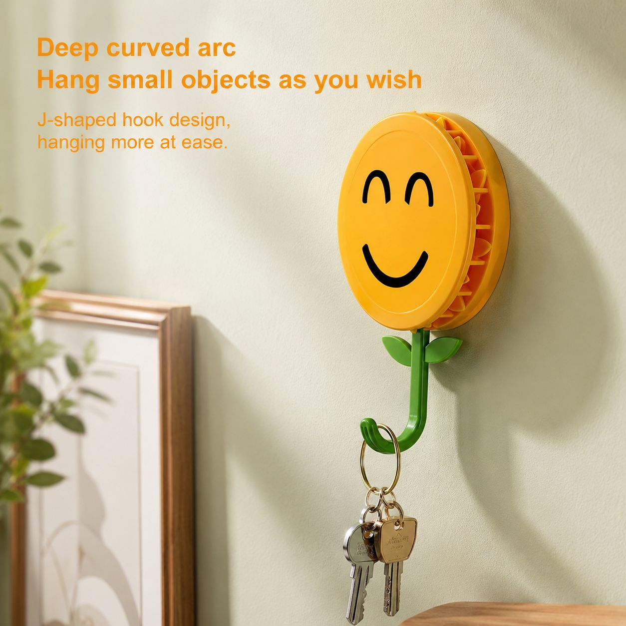 🌻🪝Futavion®Smiling Sunflower Wall Hook – Easy Wall Storage Hack for Keys, Towels, Coats & More, Perfect for Small Spaces