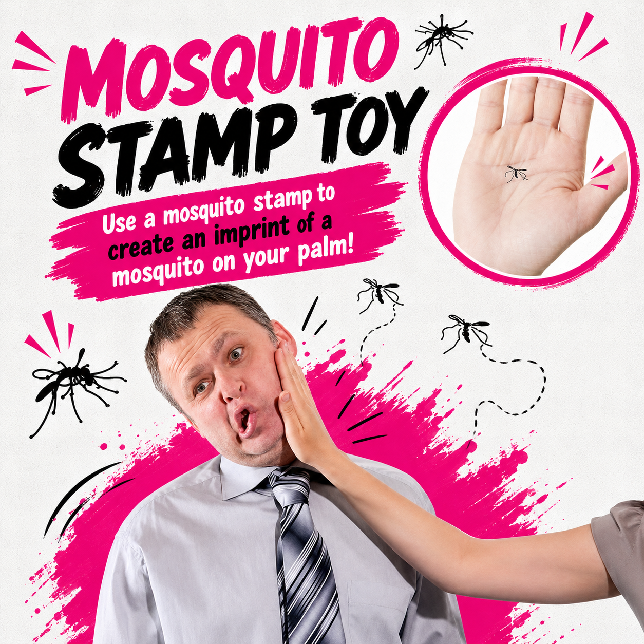 Futavion®Mosquito Stamp Funny Toy Office Adult Pranks Items Games Self Inking Stamp The Office Gifts