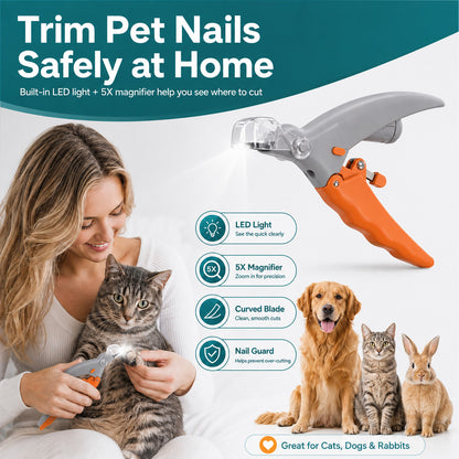 ✔✂OFFICIAL STORE LED Pet Nail Clipper paw clip The LED Nail Clipper That Helps You See Before You Cut