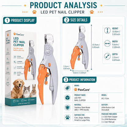 ✔✂OFFICIAL STORE LED Pet Nail Clipper paw clip The LED Nail Clipper That Helps You See Before You Cut