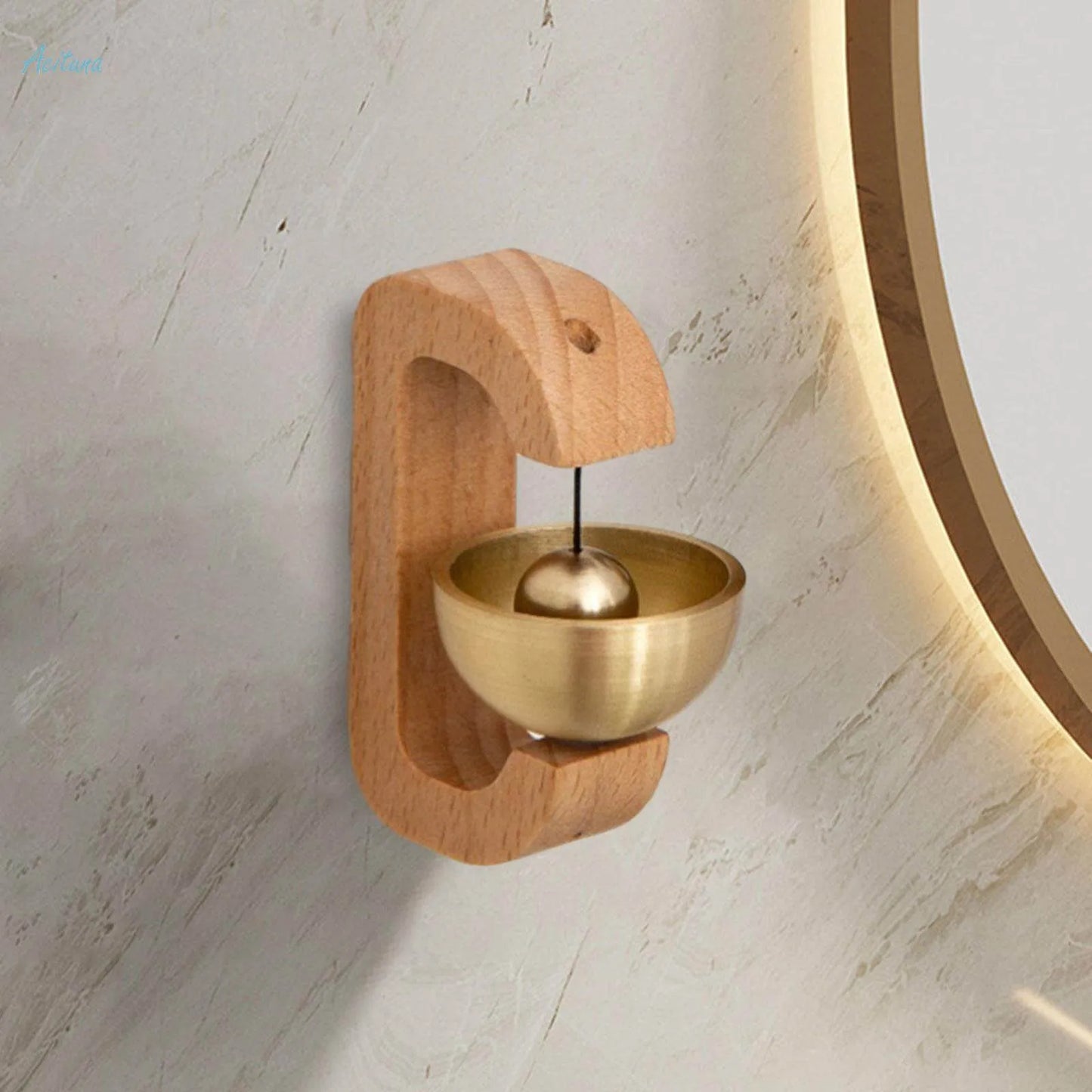 🔔Futavion®Wooden Magnetic Door Bell Chime BrassShopkeeper Entry Alert for Small Doors Sound Bell