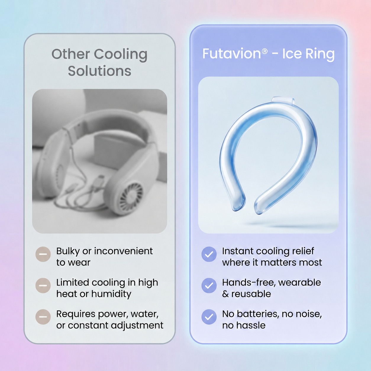 🧊Futavion®Neck Cooling Tube with Insulated Bag, Reusable Ice Ring Cooler Wearable Body Cooling Products, Neck Coolers for Hot Weather
