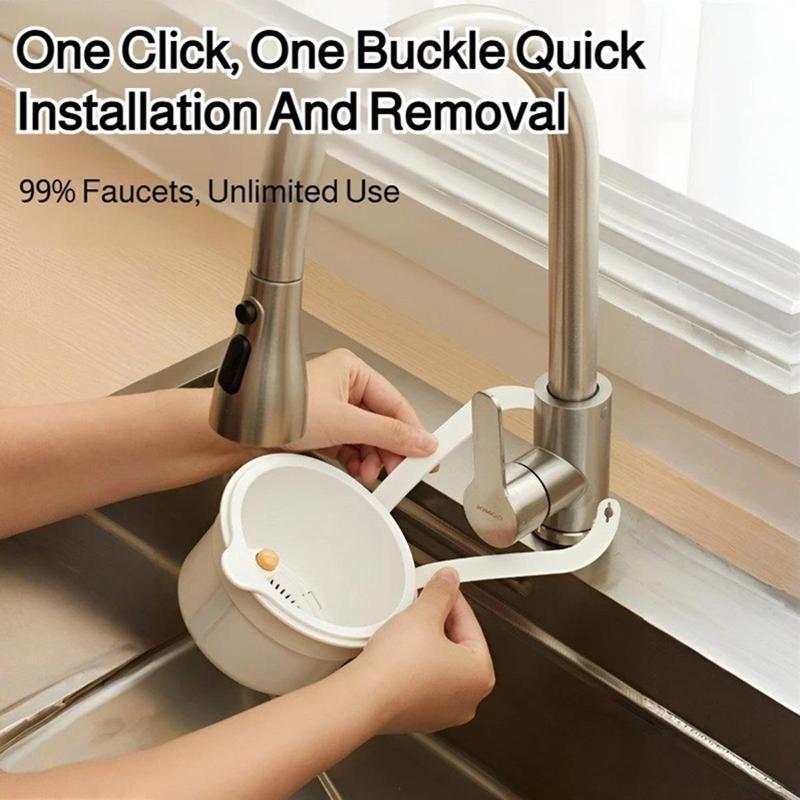 Faucet Hanging Strainer Basket — Catch Scraps, Drain Water & Dump With One Touch