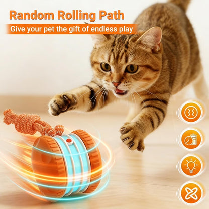 UP|⚽Futavion®Interactive Dog Toys, Electric Automatic Rolling Ball Toy with Rope, Random Path Moving Dog Ball for Chewing and Playing, Boredom Relief,for Small Medium Dogs