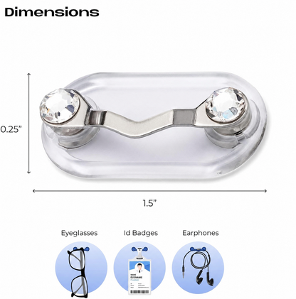 🧲👓Futavion® Magnetic Glasses Holder - Premium Strength Magnetic Hold - Fits All Frames - Lifetime Warranty - Made in USA - Secures and Protects Readers, Sunglasses, Blue Light Glasses, or Safety Glasses