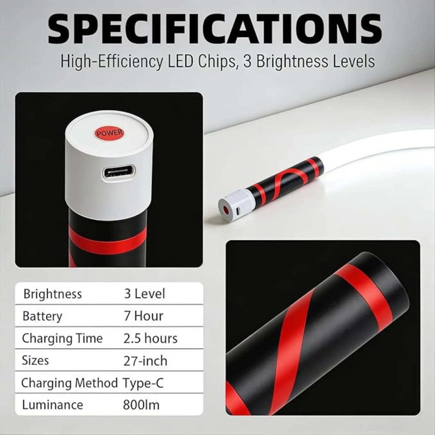 Flexible LED Work Light - Bendable Magnetic Inspection Flashlight, Rechargeable Hands-Free Repair Lamp with Long Runtime for Automotive Repair, Garage & Outdoor Use