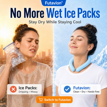 ✔🧊Futavion®Neck Cooling Tube with Insulated Bag, Reusable Ice Ring Cooler Wearable Body Cooling Products, Neck Coolers for Hot Weather
