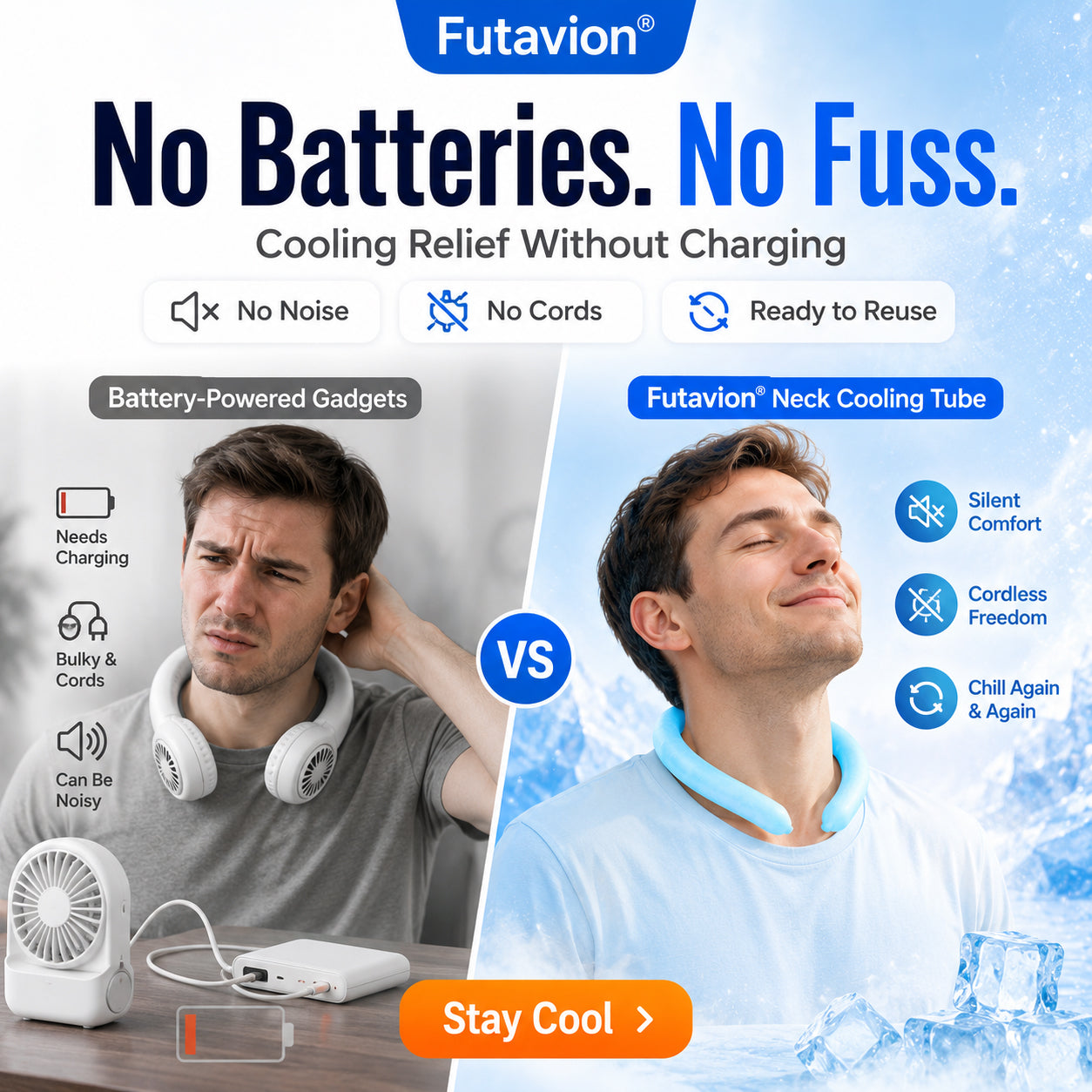 ✔🧊Futavion®Neck Cooling Tube with Insulated Bag, Reusable Ice Ring Cooler Wearable Body Cooling Products, Neck Coolers for Hot Weather