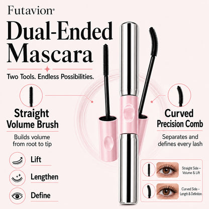Futavion® Dual-Ended   Mascara    ✓ No Clumps      ✓ Smudge-Resistant      ✓ Dual Brush    Lift, lengthen, and define lashes with one dual-ended mascara.    Lift. Lengthen. Define.   No Clumps. All-Day Wear.