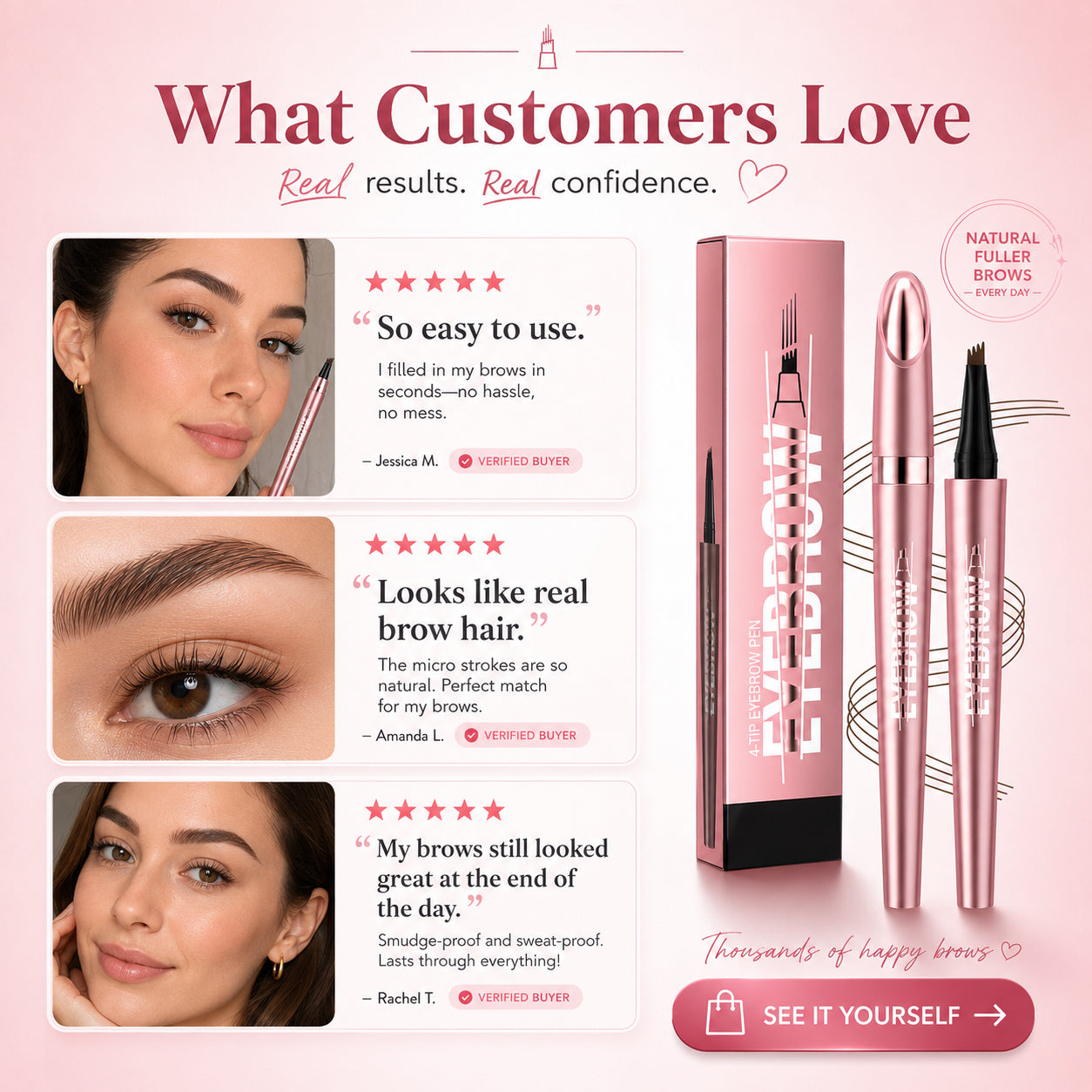 Long Lasting Waterproof Micro Fork Brow Pen