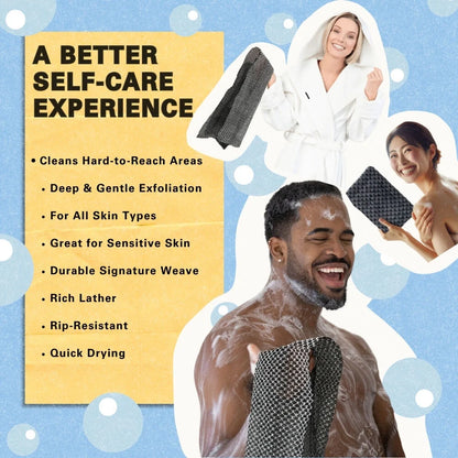 Save 50%⁉️⁉️⁉️Exfoliating Shower Towel – Deep Clean, Easy Back Reach & Smoother Skin