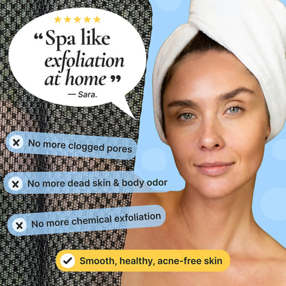 Save 50%⁉️⁉️⁉️Exfoliating Shower Towel – Deep Clean, Easy Back Reach & Smoother Skin
